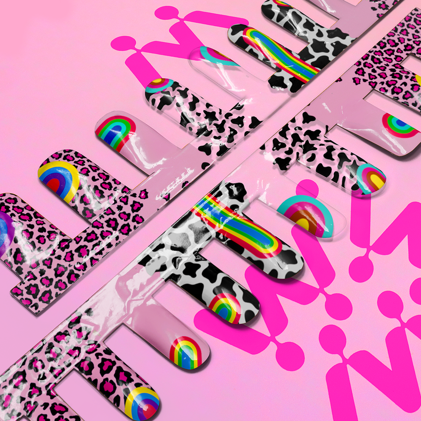 MUKA, letsmuka, Soft Anatomic Nails, Nail friendly manicure, Cow Therapy, rainbow, rainbows, spotty, spotted, cow print, cow, pink,black and white, clear, transparent,