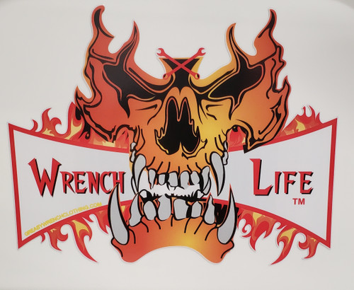 WRENCH LIFE FLAMES STICKER