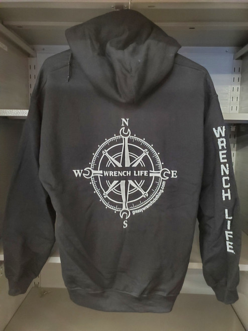 WRENCH LIFE COMPASS HOODIE - BLACK