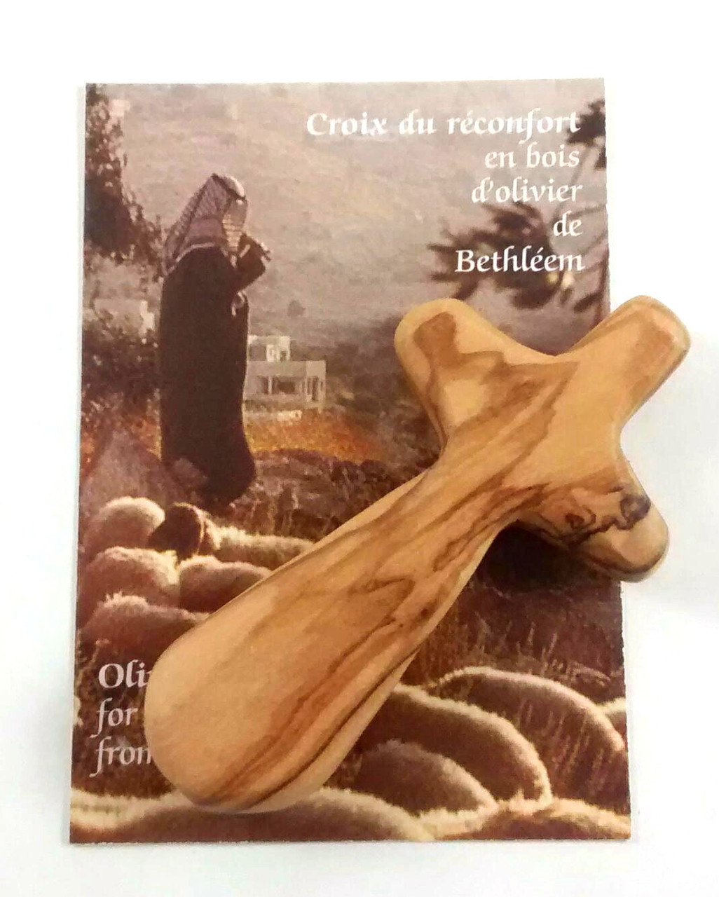 Comfort Cross-2.75 olivewood pocket cross — Good Shepherd Books & Gifts