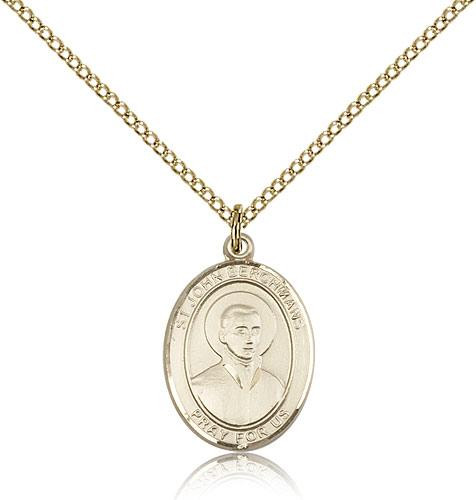 Gold Filled St. John Berchmans Pendant, GF Lite Curb Chain, Medium Size ...