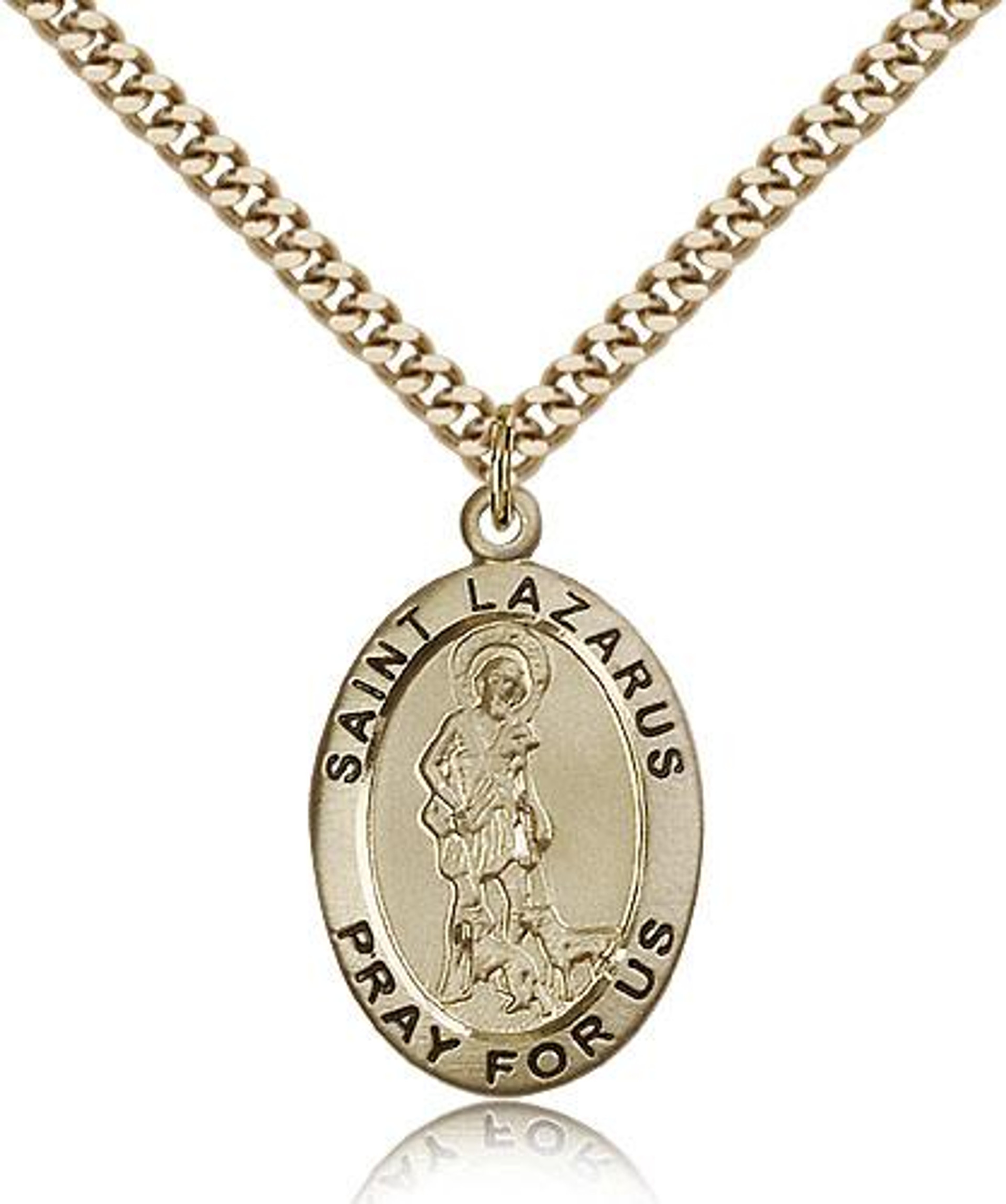 gold plated saint lazarus necklace