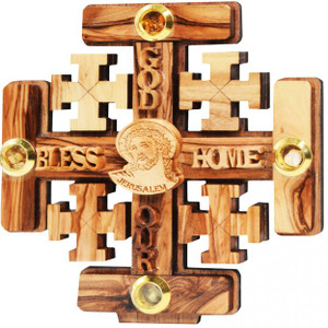 Olive Wood Jerusalem God Bless Our Home Cross Olive Wood Jerusalem God Bless Our Home Cross