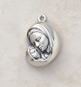 Sterling Silver  Madonna and Child Medal SS9519 Sterling Silver  Madonna and Child Medal SS9519