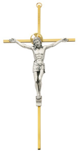 10inch TUTONE BRASS CRUCIFIX 79-42622