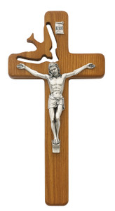 8inch Walnut Holy Spirit Crucifix 77-06