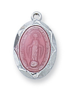 Sterling Silver Pink Miraculous Medal L1203MIP