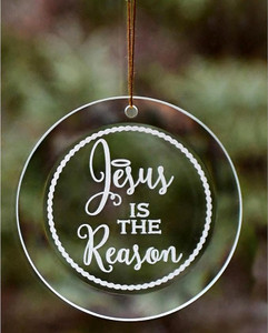 Glass Christmas Ornament - Jesus is the Reason 9930 Glass Christmas Ornament - Jesus is the Reason 9930