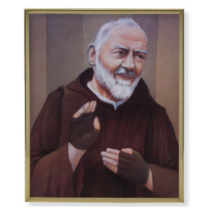 8" x 10" Gold Plaque Frame with a Saint Pio Print