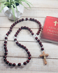 Large Wood Bead Cord Rosary Large Wood Bead Cord Rosary
