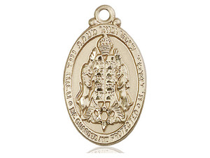 Gold Filled Jewish Protection Pendant, Gold Filled Lite Curb Chain, 1 1/8" x 5/8" Gold Filled Jewish Protection Pendant, Gold Filled Lite Curb Chain, 1 1/8" x 5/8"