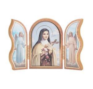Saint Therese Tri-Fold Desk Plaque 1205-340 Saint Therese Tri-Fold Desk Plaque 1205-340