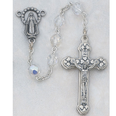 Crystal (April) Bead Rosary 120-CRR