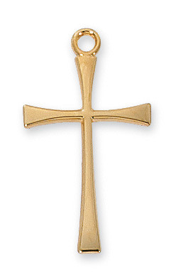 18KT Gold on Sterling Silver Cross J8019