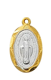 18KT Gold Over Sterling Silver Mirac 16" w/ Chain & Box