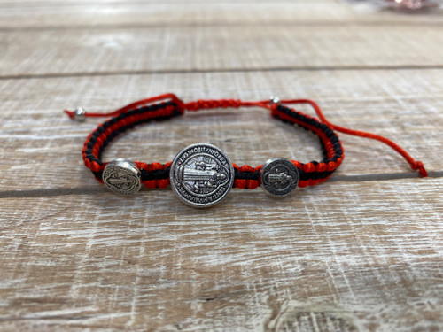 Saint Benedict Three Medal Corded Bracelet