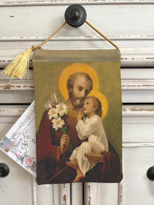 Velvet HD Print Blessings Pouch Saint Joseph