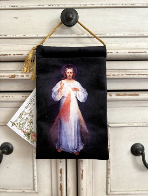 Velvet HD Print Blessings Pouch St. Faustina Divine Mercy