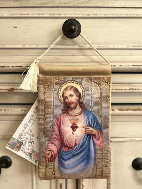 Velvet HD Print Blessings Pouch Sacred Heart of Jesus