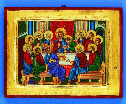 Large Gold Leaf Hand Painted Last Supper - Made In Greece