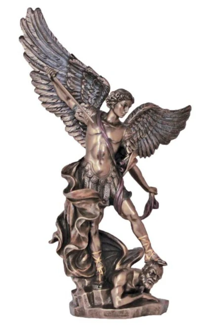 St. Michael in Lightly Hand-Painted Cold Cast Bronze