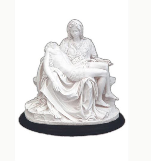 Pieta in White on a Black Wood Base