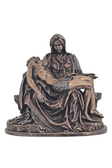 SR-75039 Pieta in Lightly Hand-Painted Cold Cast Bronze