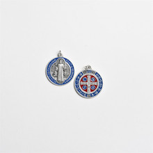 St Benedict Round Medal with Enamel