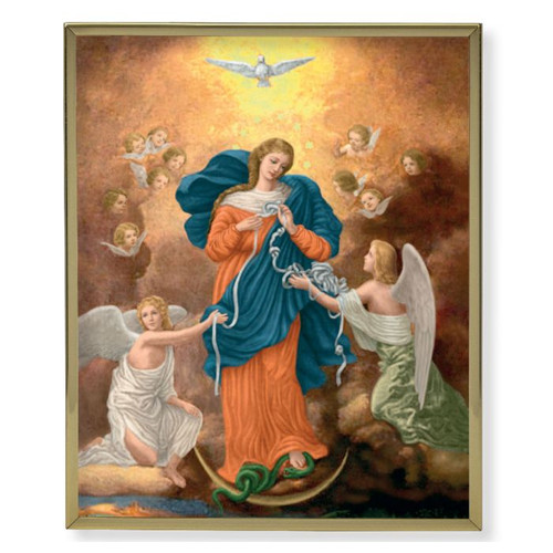 8" x 10" Gold Plaque Frame with a Our Lady Untier of Knots Print