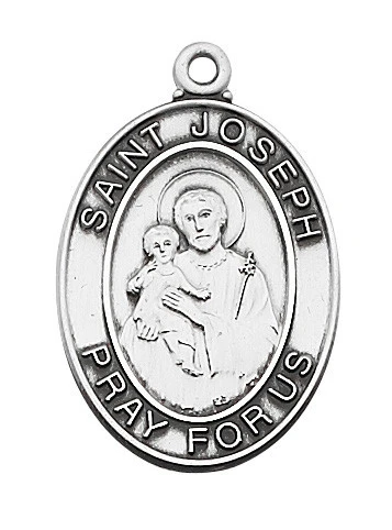 St. Joseph Sterling Silver Medal on 24" Chain L684JS