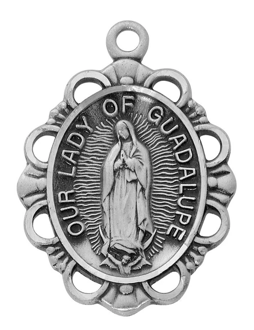 Our Lady of Guadalupe Sterling Silver Medal on 18" Chain L815