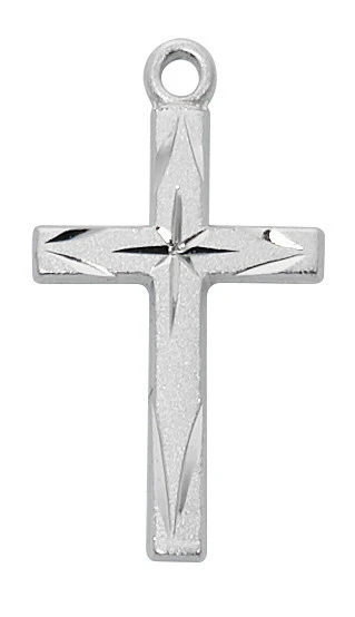 Sterling Silver Bright-Cut Cross on 16-18" Chain L9246