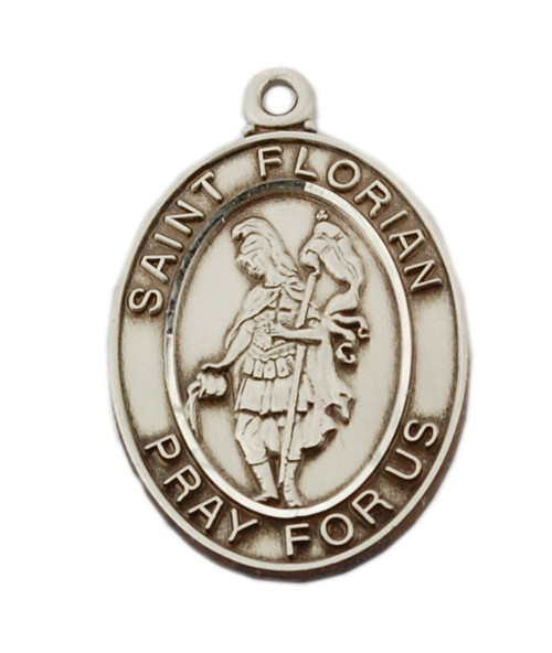 St. Florian Sterling Silver Medal on 24" Chain L684FL