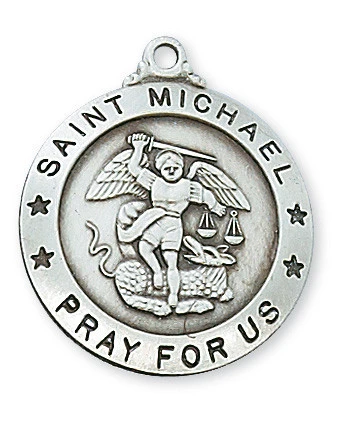 St. Michael Sterling Silver Medal on 24" Chain L575MK