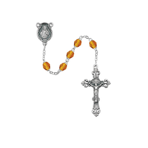 6mm Topaz-Colored November Birthstone Rosary 875-TOG