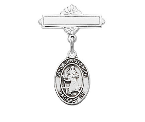 Sterling Silver St. Christopher Baby Pin 437L