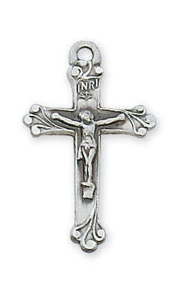 Sterling Silver Crucifix on 18" Stainless Steel Chain LBCKO