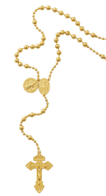 Antique Gold Plated St. Benedict Rosary P250R
