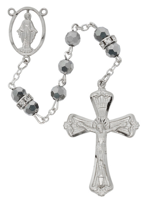 6mm Metallic Crystal Labradorite-Color Rosary R977F