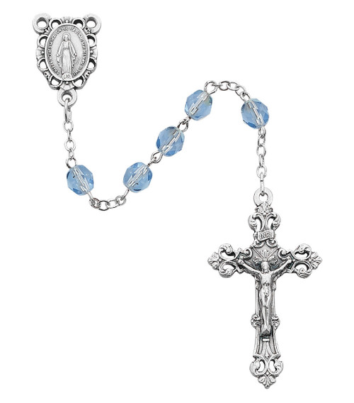 6mm Zircon-Colored December Birthstone Rosary R391-ZRKF