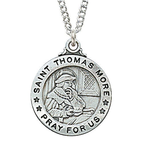 St. Thomas More Sterling Silver Medal on 20" Chain L600TM