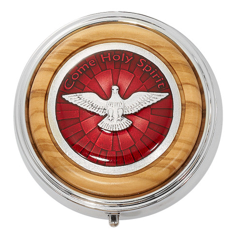 Silver and Olive Wood Holy Spirit Keepsake Box 119-27