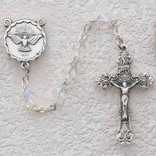 6mm Crystal Holy Spirit Confirmation Rosary R263SF