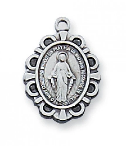 Sterling Silver Miraculous Baby Medal on 13" Chain L588BT
