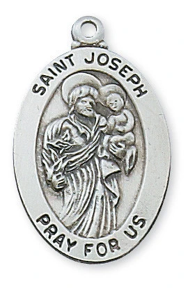 Sterling Silver St. Joseph Medal on 20" Chain L461JS