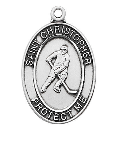 Sterling Silver Hockey Medal on 24" Chain L675HK