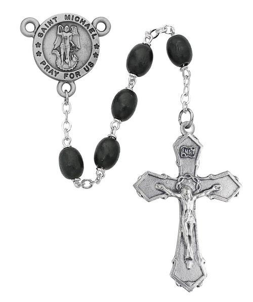 6x8mm Black St. Michael Rosary R377DF