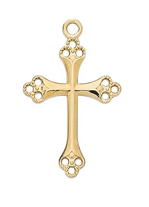 Gold over Sterling Silver Cross on 16-18" Chain J9148
