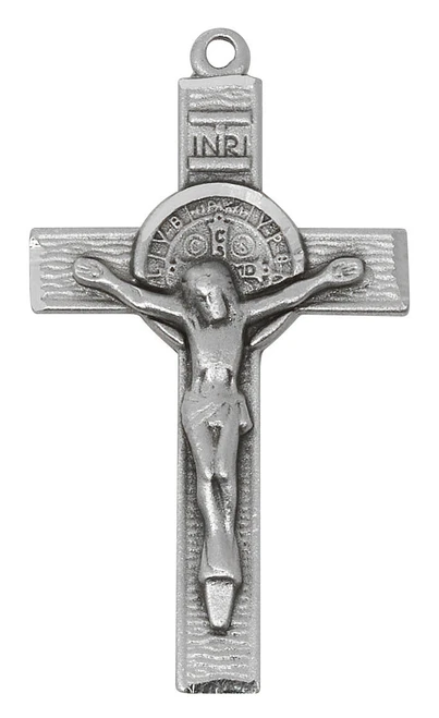 St. Benedict Pewter Crucifix on 24" Chain AN9078