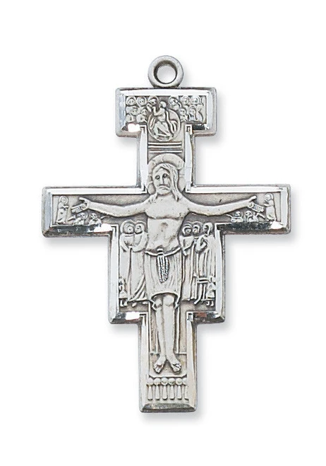 Sterling Silver San Damiano Crucifix on 20" Chain L9076